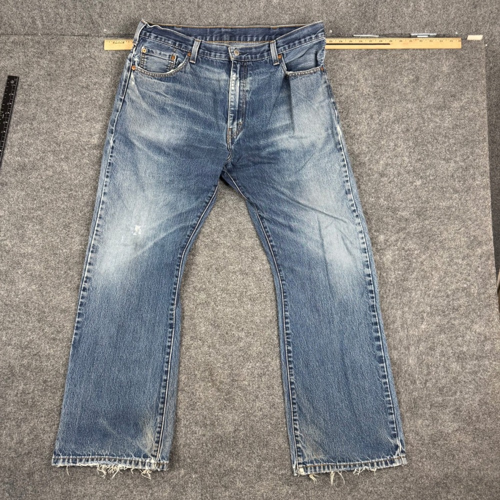 Levi's Jeans Mens Size 40 Blue 517 Bootcut Cotton Faded Distressed Denim 24615
